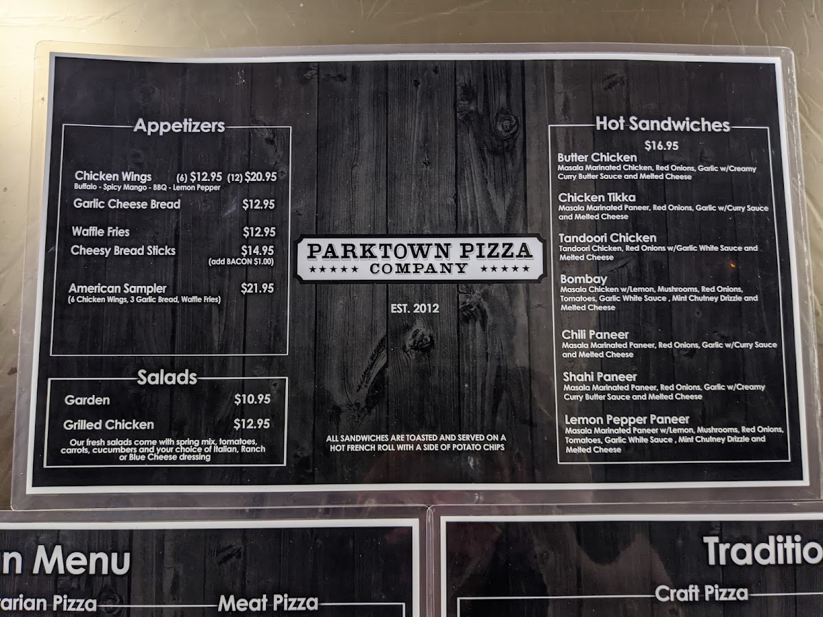 Parktown Pizza Company Menu - Image 3